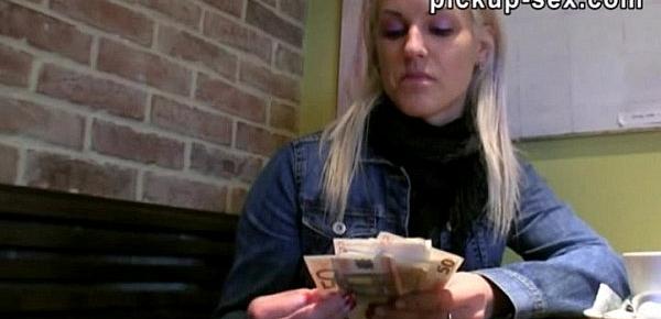  Pretty amateur blonde Eurobabe Beata fucked for money